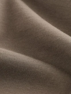 Hot Next Neutral Brown Slim Fit Essential Crew Neck Cotton T-Shirt