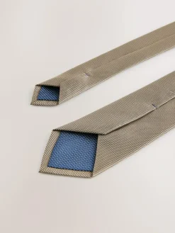 Next Neutral Brown Slim Textured Tie^ Ties & Pocket Squares