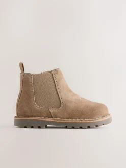 Outlet Next Neutral Brown Standard Fit (F) Suede Chelsea Boots