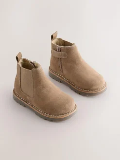 Sale Next Neutral Brown Wide Fit (G) Suede Chelsea Boots