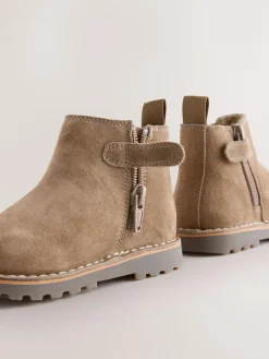 Sale Next Neutral Brown Wide Fit (G) Suede Chelsea Boots