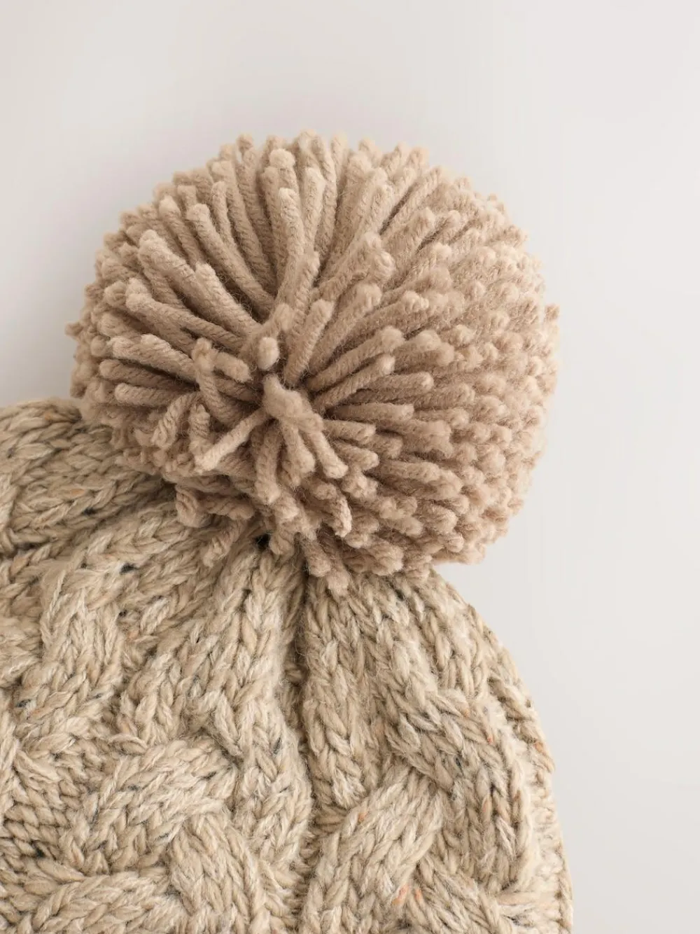 New Next Cable Knit Inca Pom Hat (3mths-10yrs) Neutral