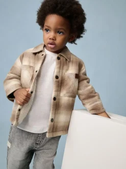Next Borg Lined Check Shacket (3mths-7yrs)^BOY Suits & Vest|Shirts