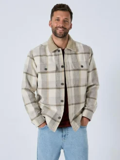 Clearance Next Neutral Check Borg Lined Shacket