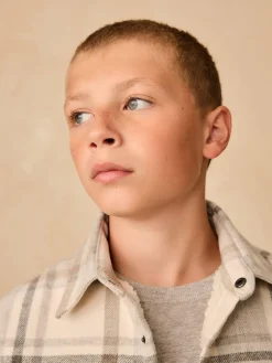 Best Next Lined Shacket (3-16yrs) Neutral Check Borg Lined