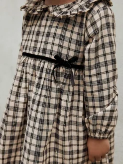 Sale Next Long Sleeve Collar Dress (3mths-8yrs) Neutral Check