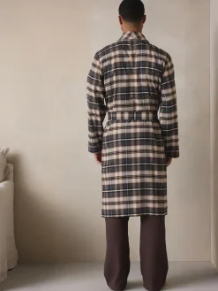 Clearance Next Neutral Check Woven Dressing Gown
