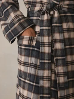 Clearance Next Neutral Check Woven Dressing Gown