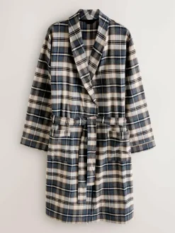 Clearance Next Neutral Check Woven Dressing Gown