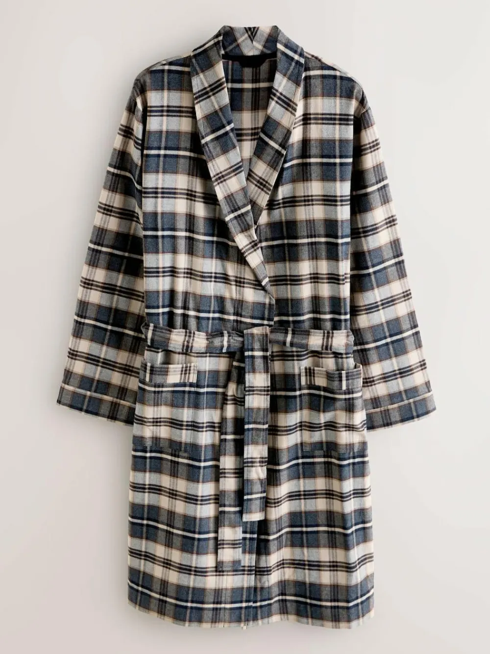 Clearance Next Neutral Check Woven Dressing Gown
