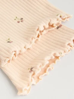 Sale Next Neutral Cherry Knitted Gilet, Long Sleeve Top and Leggings 3 Piece Set (0mths-3yrs)