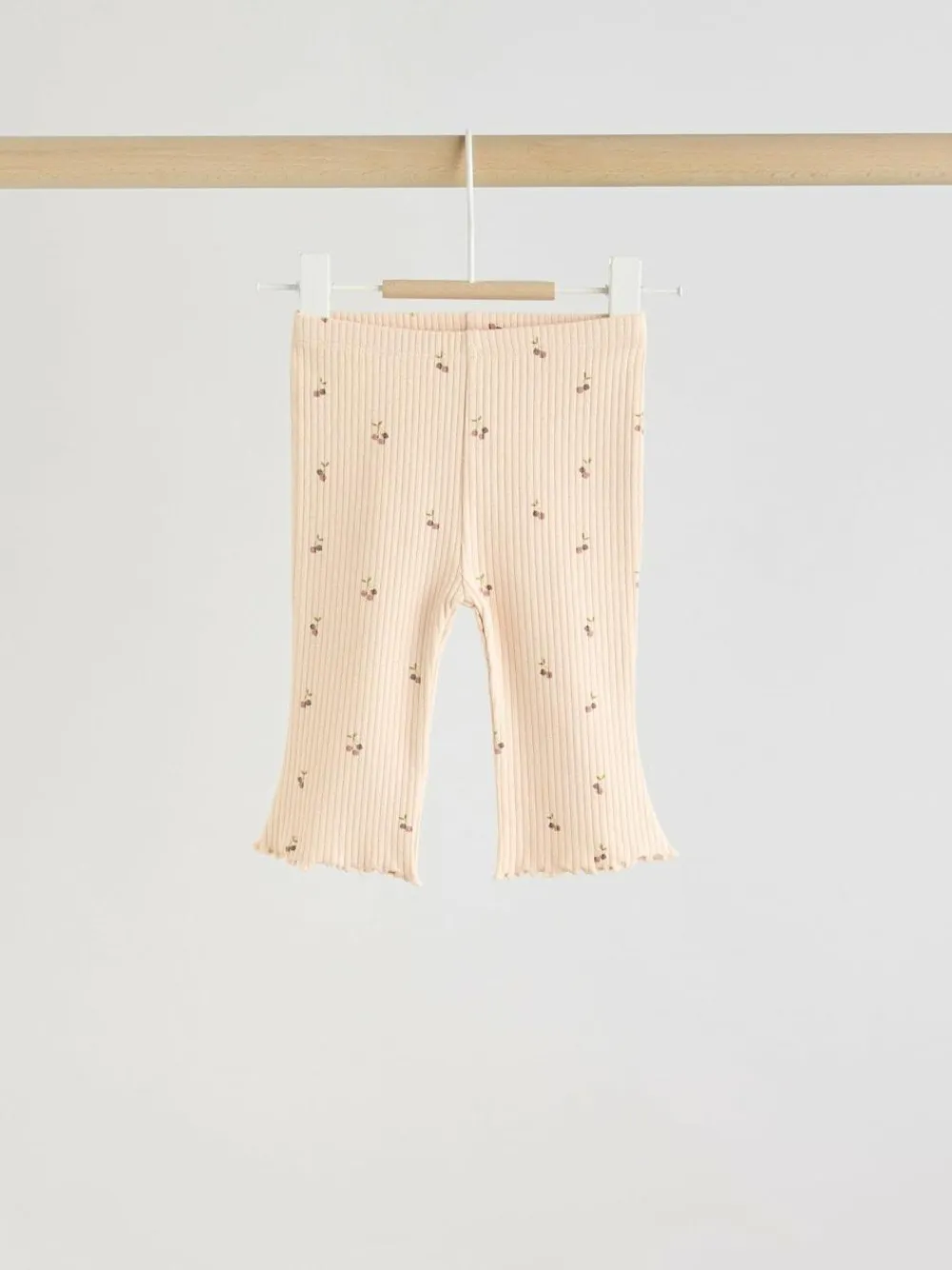 Sale Next Neutral Cherry Knitted Gilet, Long Sleeve Top and Leggings 3 Piece Set (0mths-3yrs)