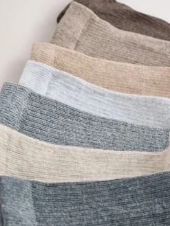 Next Cotton Rich Fine Rib Socks 7 Pack^BOY Socks & Tights|Socks & Tights