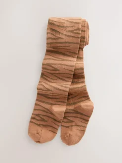 Sale Next Neutral Cotton Rich Zebra Print Tight