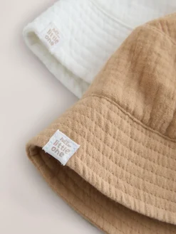 Next Crinkle Baby Bucket Hats 2 Pack^BOY Unisex|Hats & Scratch Mitts