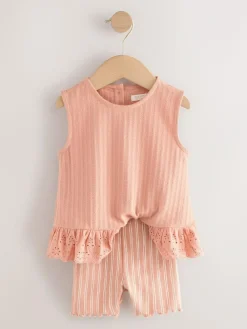 Next Vest and Shorts Set 2 Pack (3mths-7yrs) Neutral Ditsy