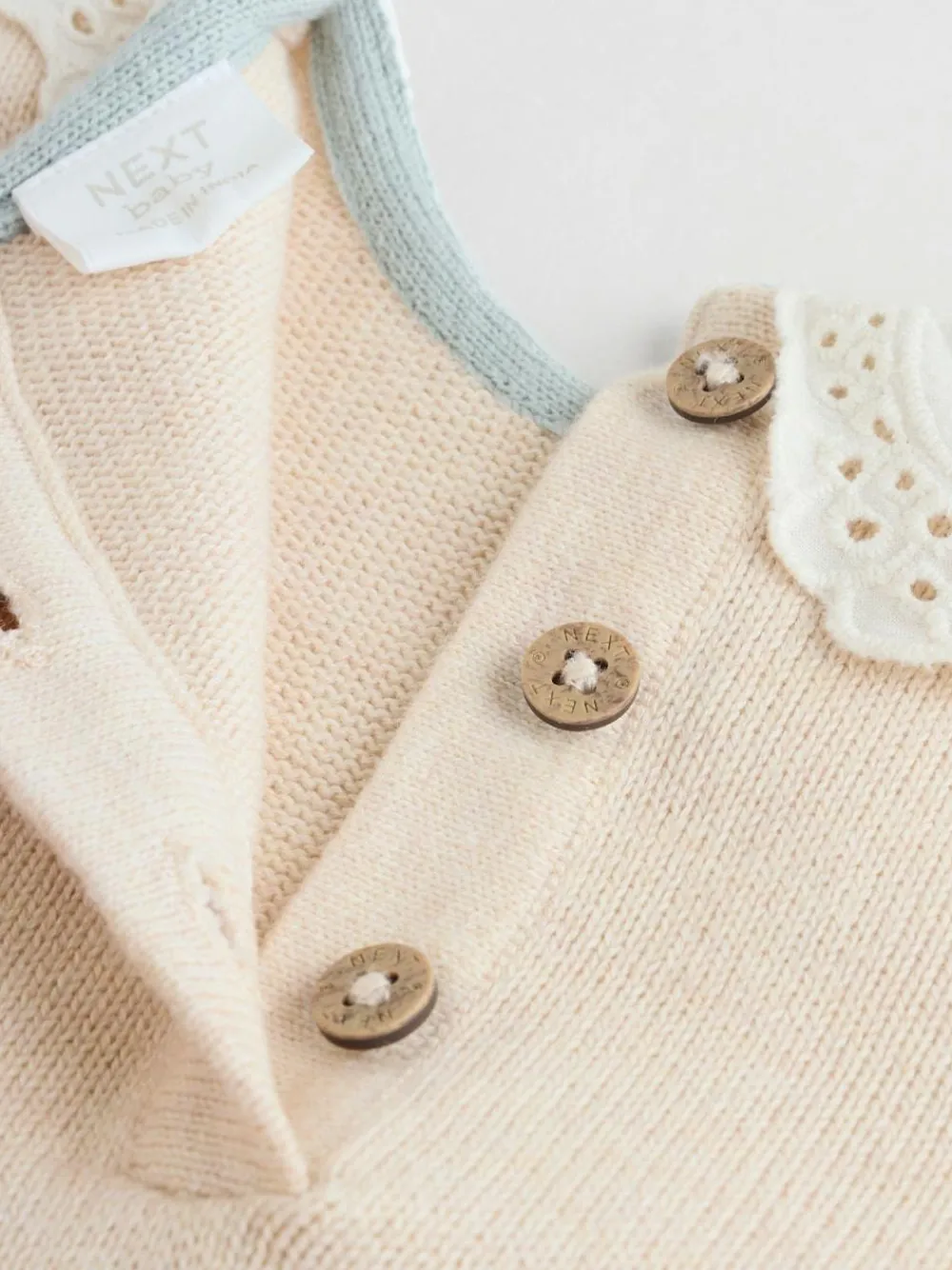 Best Next Neutral Duck/ Sage Ditsy Baby Knitted Jumper and Leggings 2 Piece Set (0mths-3yrs)