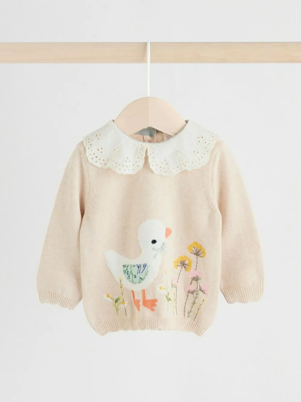 Best Next Neutral Duck/ Sage Ditsy Baby Knitted Jumper and Leggings 2 Piece Set (0mths-3yrs)