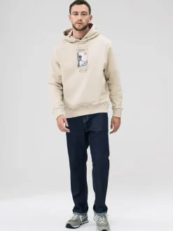 Next Neutral Ecru Overhead Hoodie Hokusai Graphic License