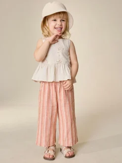 Sale Next Neutral Embroidered Blouse And Trousers Co-ord Set (3mths-8yrs)
