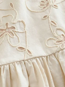 Sale Next Neutral Embroidered Blouse And Trousers Co-ord Set (3mths-8yrs)