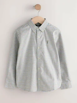 Clearance Next Neutral Gingham Single Oxford Shirt (3-16yrs)
