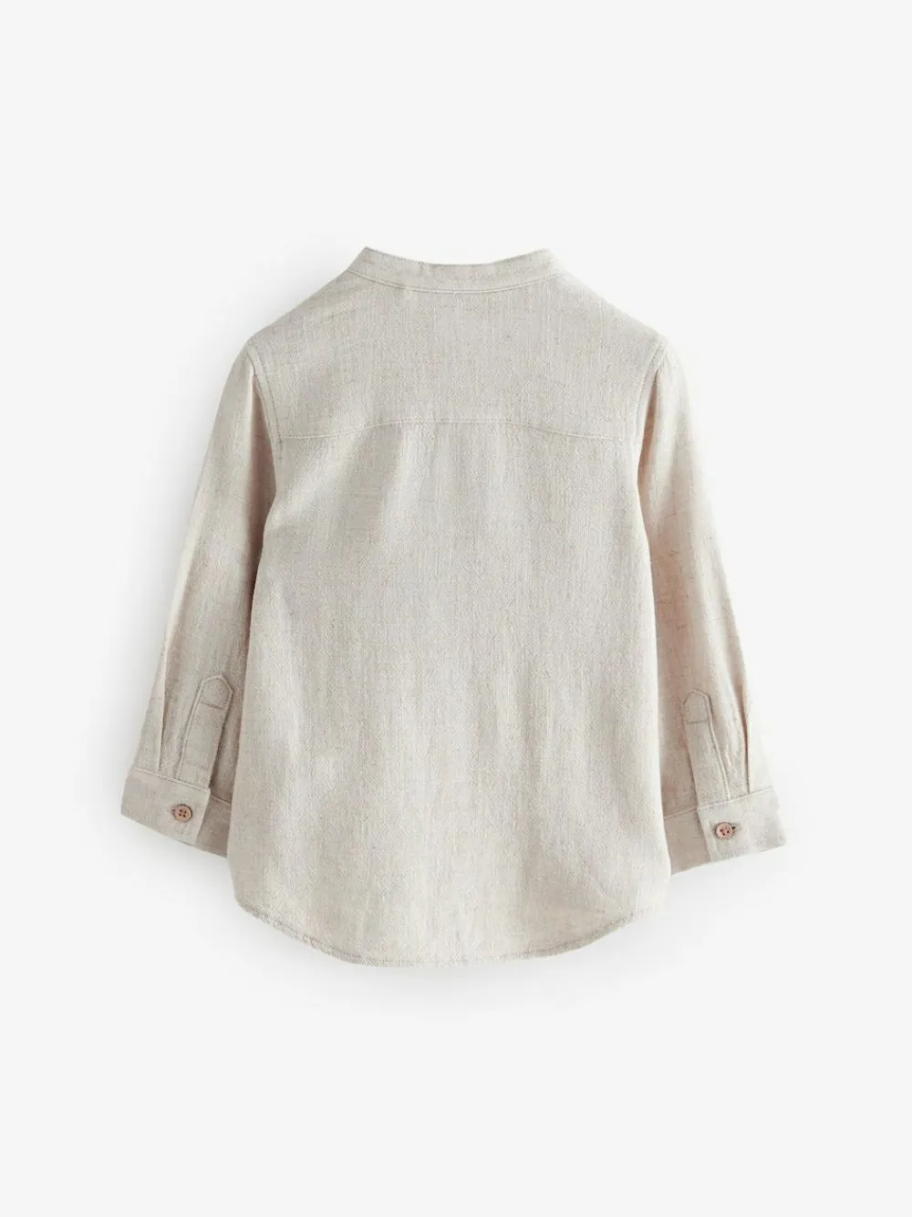 Hot Next Grandad Collar Linen Mix Shirt (3mths-7yrs) Neutral