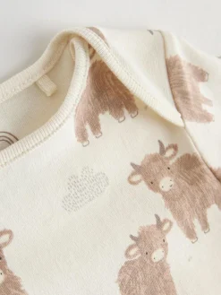 Clearance Next Neutral Hamish Long Sleeve Baby Bodysuits 3 Pack