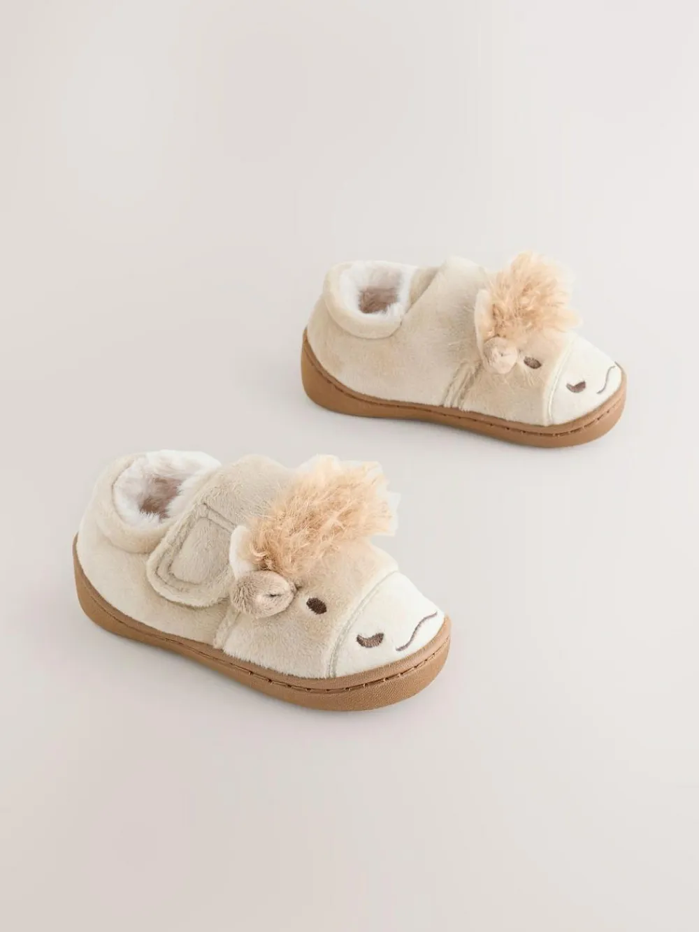 New Next Neutral Hamish the Highland Cow Cupsole Slippers