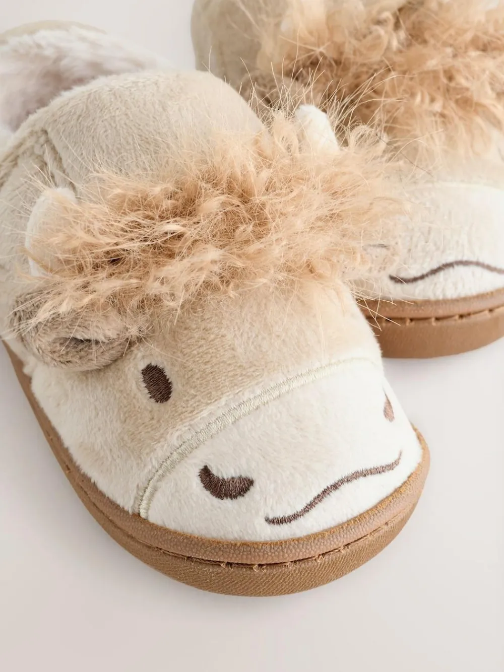 New Next Neutral Hamish the Highland Cow Cupsole Slippers