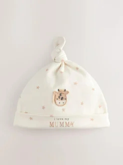 Sale Next Neutral I Love My Mummy/Daddy Baby Tie Top Hats 2 Pack (0-6mths)