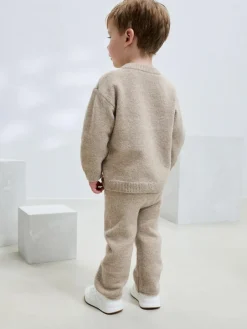 Outlet Next Knitted NYC Varsity Jumper and Joggers Set (3mths-7yrs) Neutral