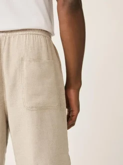 New Next Linen Blend Elasticated Waist Shorts Neutral
