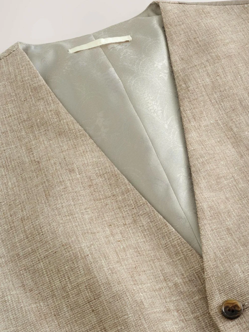 Online Next Linen Blend Texture Suit Waistcoat Neutral