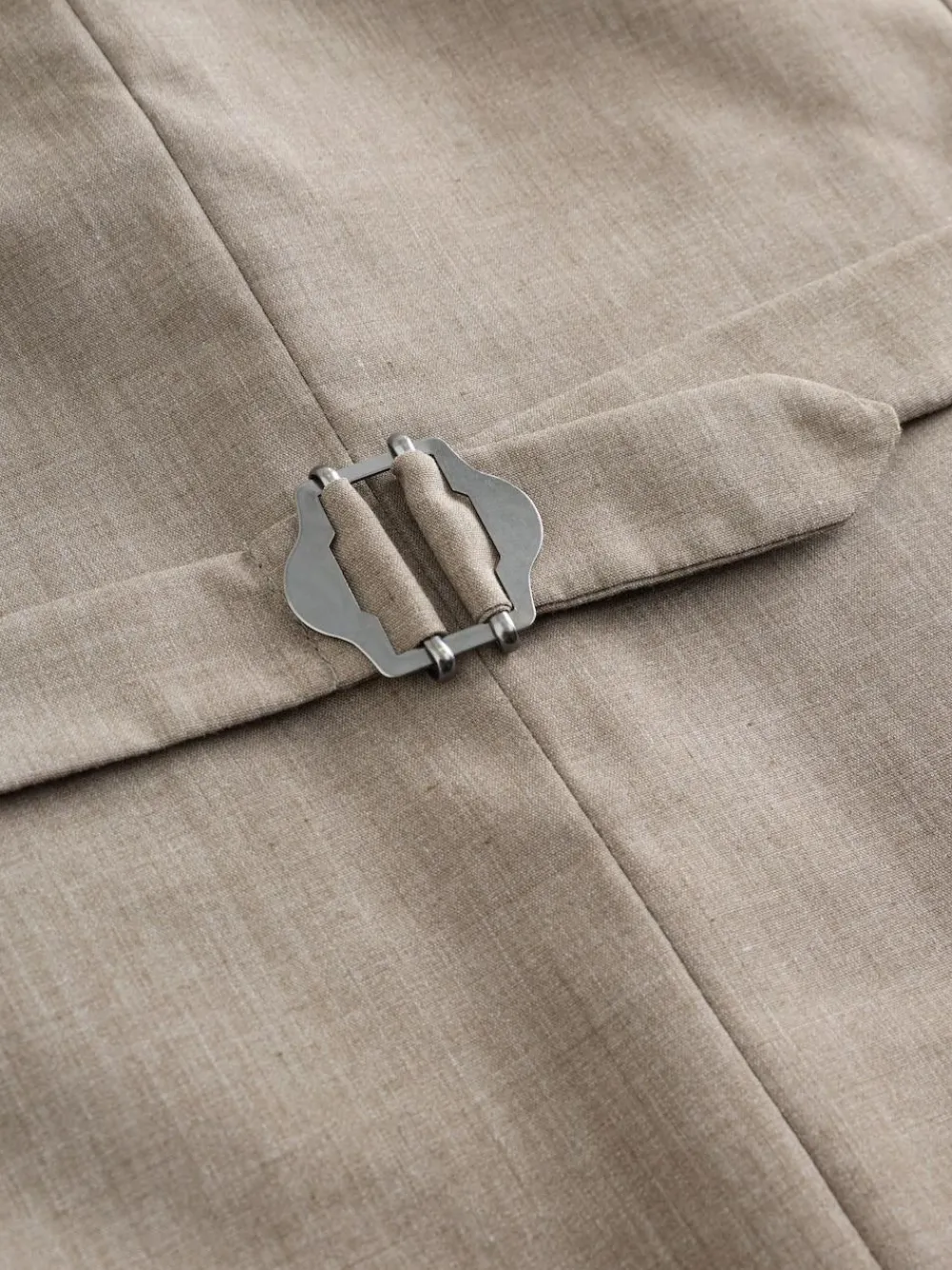 Online Next Linen Blend Texture Suit Waistcoat Neutral