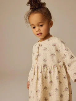 Next Neutral Long Sleeve Jersey Dress (3mths-7yrs)
