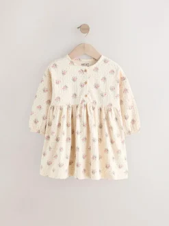 Next Neutral Long Sleeve Jersey Dress (3mths-7yrs)