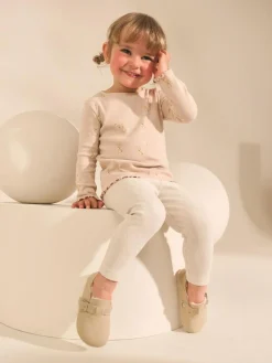 Next Neutral Long Sleeve Rib Tops 5 Pack (3mths-7yrs)^ Newborn Clothing|Baby Girls