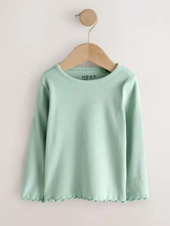 Next Neutral Long Sleeve Rib Tops 5 Pack (3mths-7yrs)^ Newborn Clothing|Baby Girls