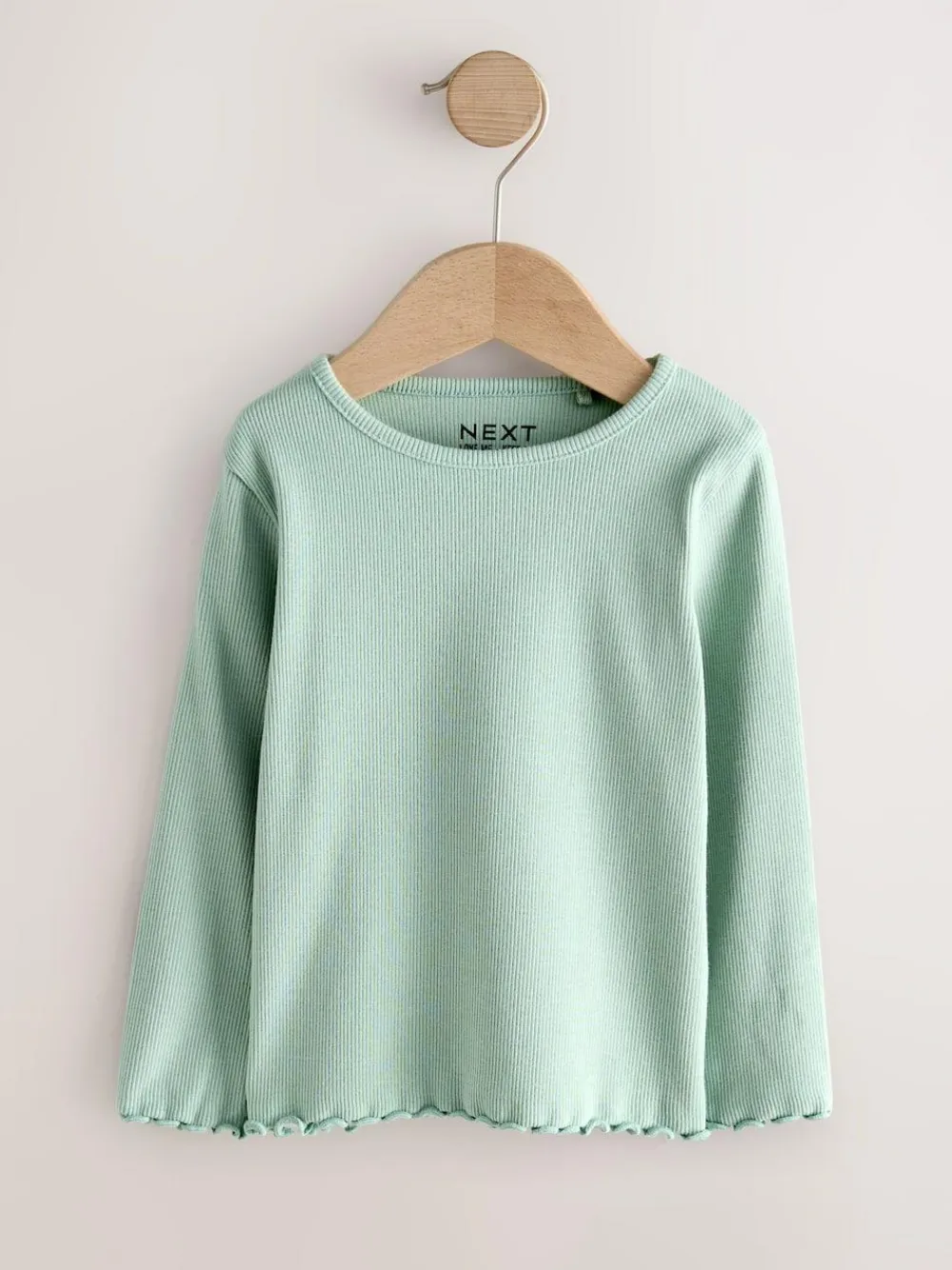 Next Neutral Long Sleeve Rib Tops 5 Pack (3mths-7yrs)^ Newborn Clothing|Baby Girls