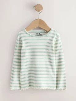 Next Neutral Long Sleeve Rib Tops 5 Pack (3mths-7yrs)^ Newborn Clothing|Baby Girls