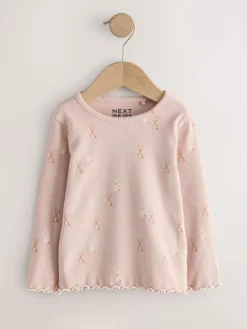 Next Neutral Long Sleeve Rib Tops 5 Pack (3mths-7yrs)^ Newborn Clothing|Baby Girls