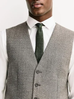 Next Merino Wool Blend Suit Waistcoat Neutral