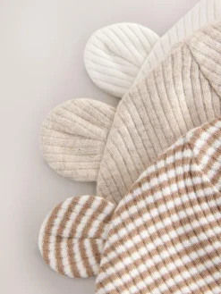 Best Next Neutral Milk Club Baby Beanies 3 Pack (0-12mths)