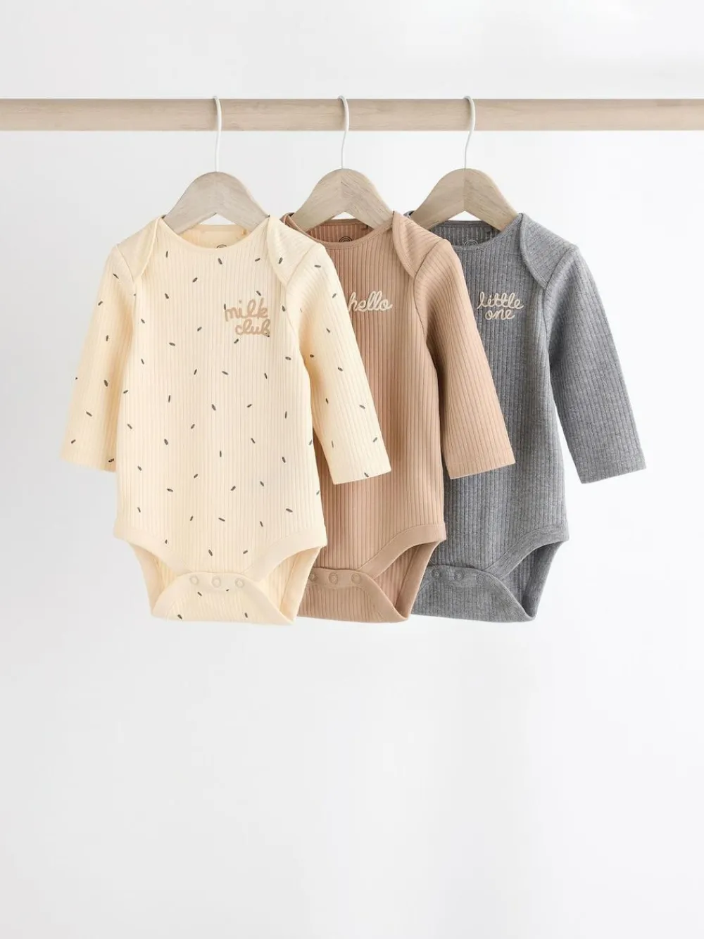 Outlet Next Neutral Milk Club Baby Bodysuits 3 Pack