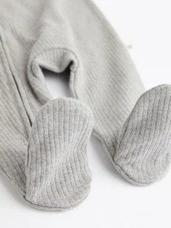 Discount Next Neutral Milk Club Baby Two Way Zip 100% Cotton Sleepsuits 3 Pack (0mths-2yrs)