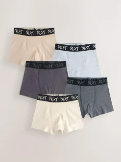 Online Next Boxers 5 Pack (2-16yrs) Neutral Multi Colour