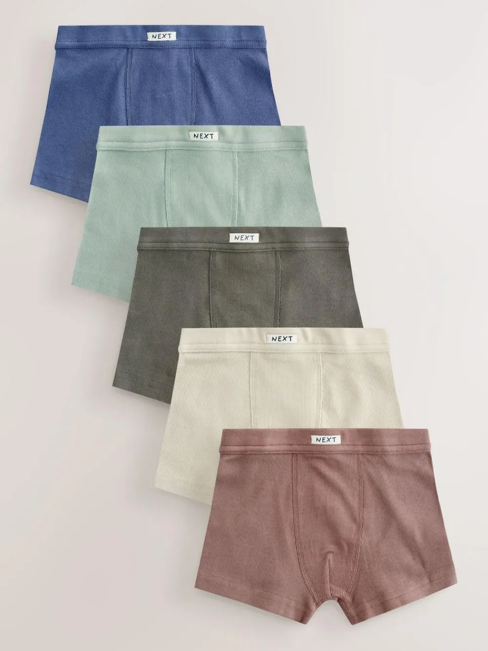 New Next Soft Waistband Trunks 5 Pack (1.5-16yrs) Neutral Multi Colour
