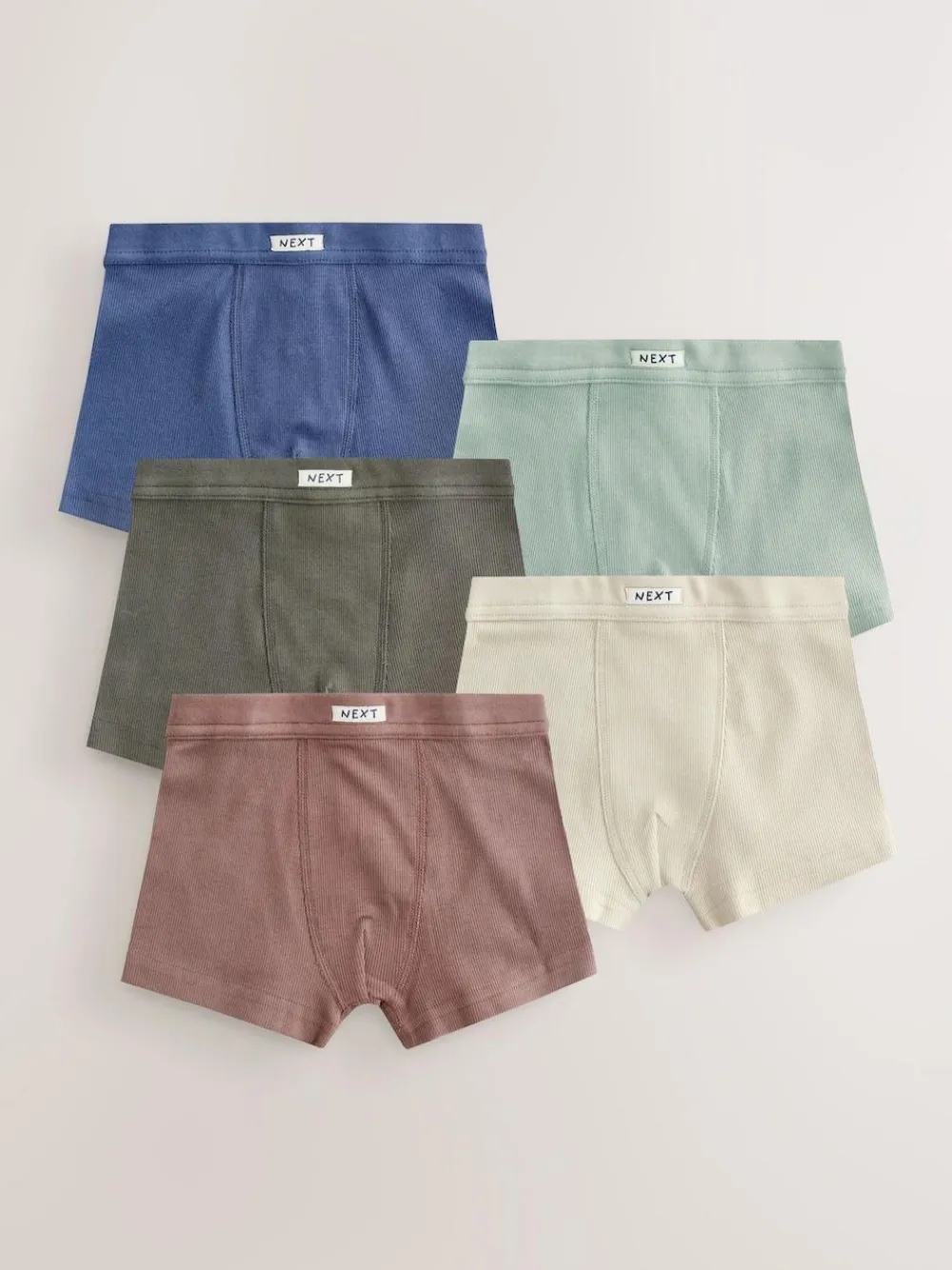 New Next Soft Waistband Trunks 5 Pack (1.5-16yrs) Neutral Multi Colour