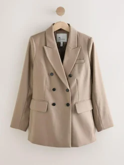 Next Neutral N. Premium Wool Blend Twill Blazer